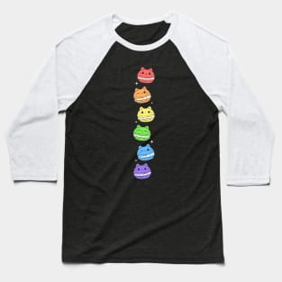 Gay Pride Flag Rainbow Cat Lgbt Cute Macaron Baseball T-Shirt